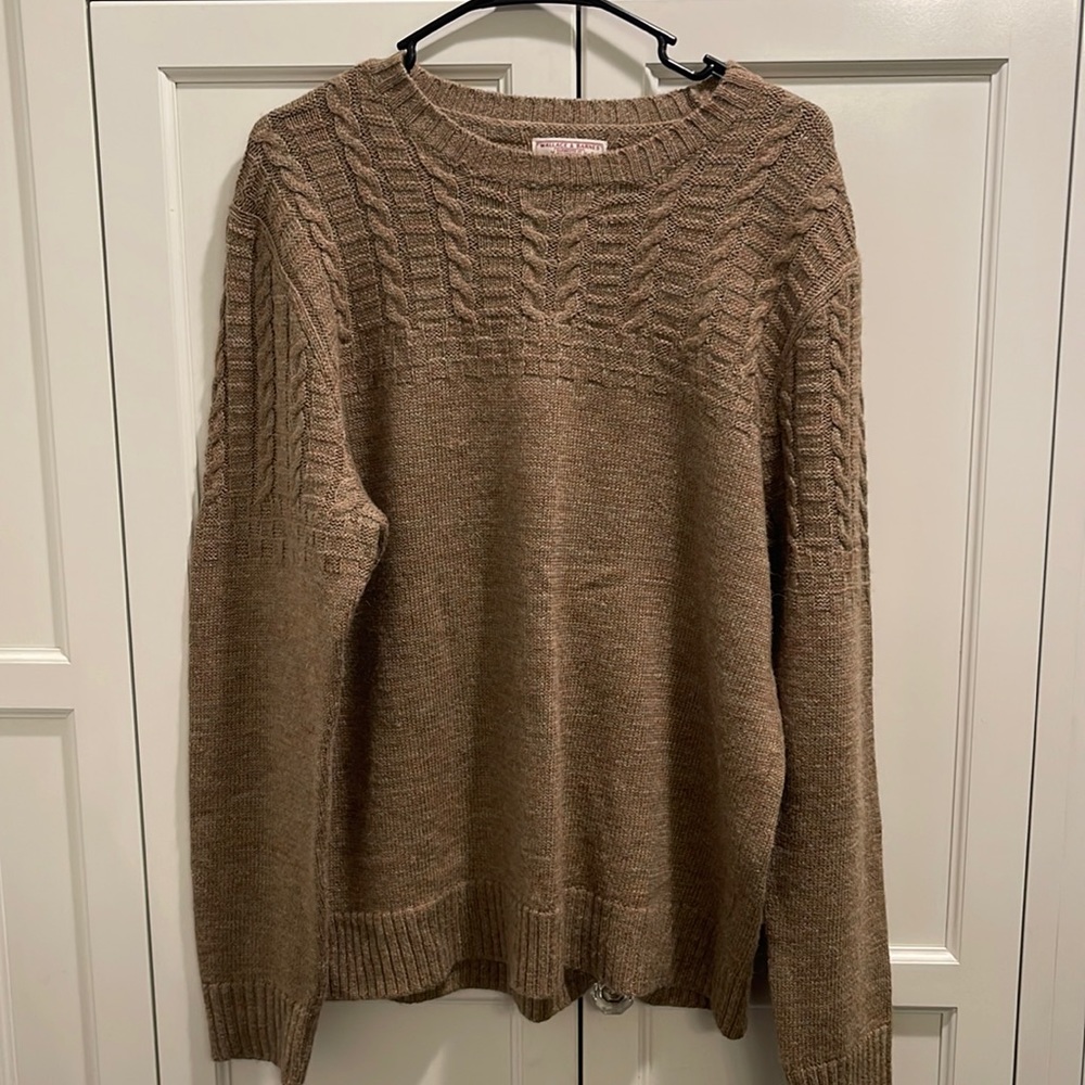 J. Crew Wallace & Barnes Shetland Wool Blend Cable Knit Sweater L